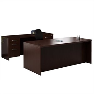 mayline aberdeen conference desk and credenza set in mocha
