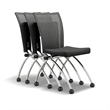 Mayline Valora Series High-Back Nesting Guest Chair in Black (Set of 2)