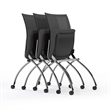 Mayline Valora Series High-Back Nesting Guest Chair in Black (Set of 2)