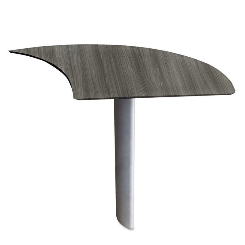 Mayline Medina Curved Desk Extension (Right) in Gray Steel