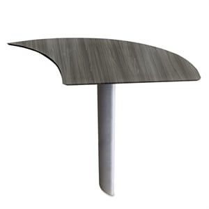 Mayline Medina Curved Desk Extension (Right) in Gray Steel