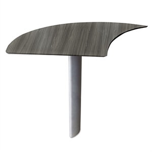 Mayline Medina Curved Desk Extension (Left) in Gray Steel
