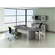Mayline Medina Curved Desk Extension (Left) in Gray Steel