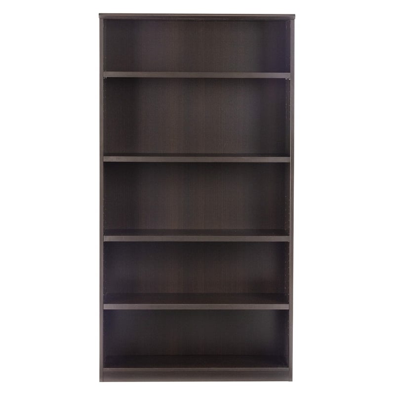 Mayline Medina Bookcase (5 Shelf) in Mocha