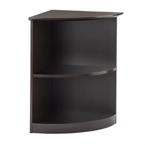 Mayline Medina Bookcase (2 Shelf 0.25 - Round) in Mocha