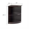 Mayline Medina Bookcase (2 Shelf 0.25 - Round) in Mocha