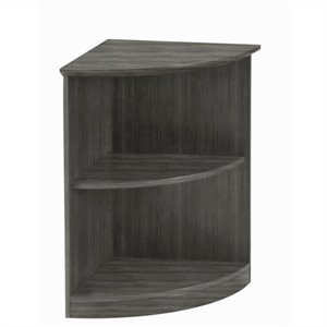 Mayline Medina Bookcase (2 Shelf 0.25 - Round) in Gray Steel