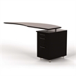 Mayline Medina Curved Desk Return With Pedestal (Right) in Mocha