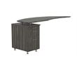 Mayline Medina Curved Desk Return With Pedestal (Left) in Gray Steel