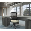 Mayline Medina Curved Desk Return With Pedestal (Left) in Gray Steel