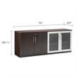 Mayline Medina Low Wall Cabinet with Doors (Wood-Glass Door) in Mocha