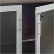 Mayline Medina Low Wall Cabinet with Doors (Wood-Glass Door) in Mocha