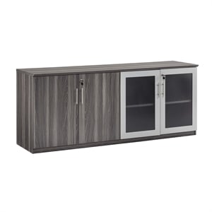 Mayline Medina Low Wall Cabinet with Doors in Gray Steel