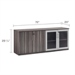Mayline Medina Low Wall Cabinet with Doors in Gray Steel