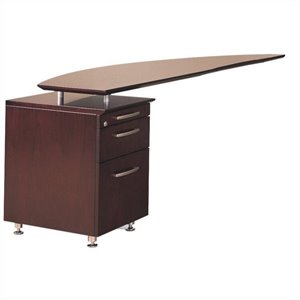 mayline napoli curved desk left return in mahogany