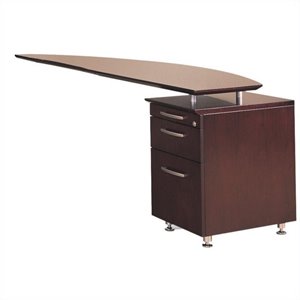 mayline napoli curved desk right return in mahogany