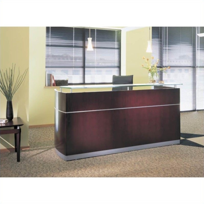 Mayline Napoli Reception Desk In Mahogany Nrsmah