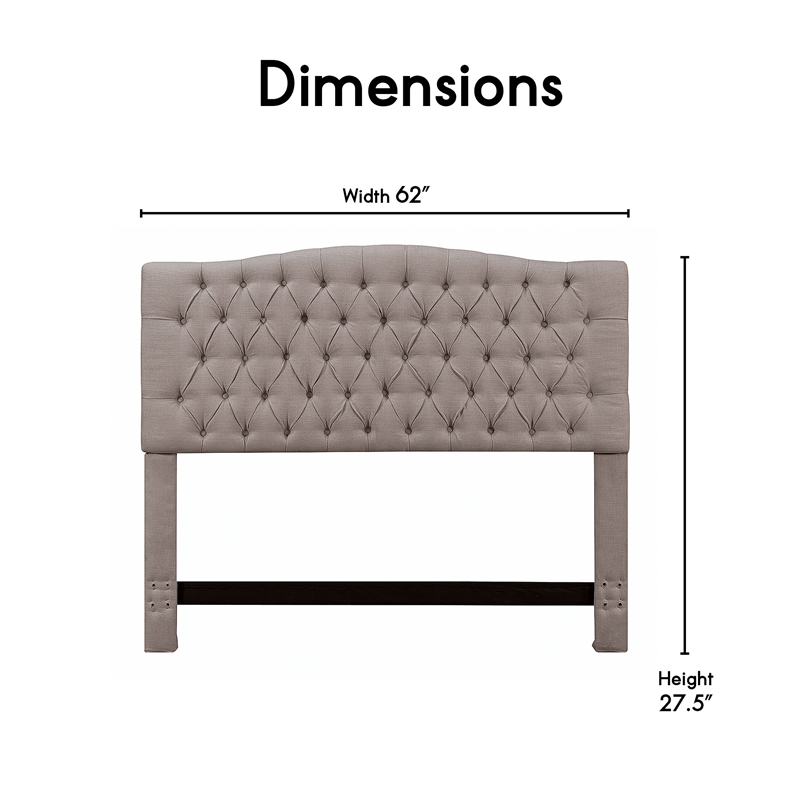 Elle Decor Celeste Queen Size Headboard Brown Weave