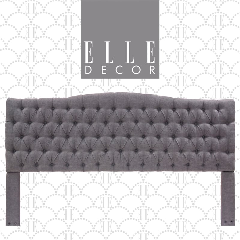 Elle Decor Celeste King Size Headboard Gray Weave