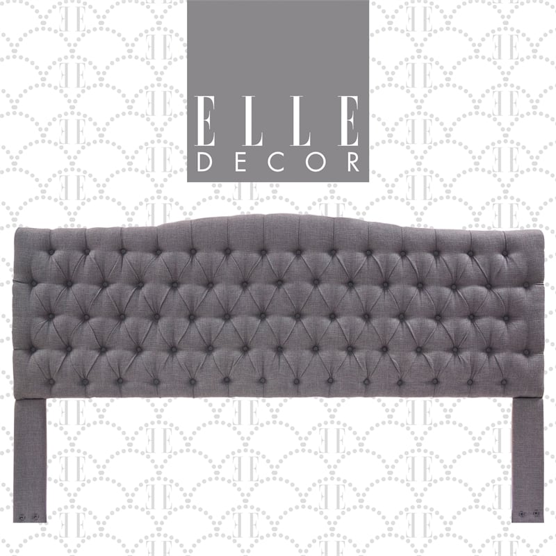 Elle Decor King Tufted Panel Headboard in Gray | Cymax Business