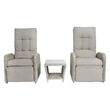 Elle Decor Vallauris 3-Piece Outdoor Reclining Chair Set Grey
