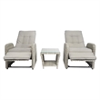 Elle Decor Vallauris 3-Piece Outdoor Reclining Chair Set Grey