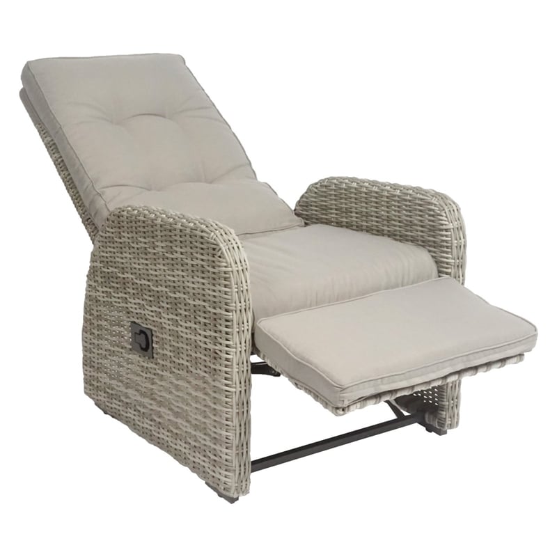Elle Decor Vallauris 3-Piece Outdoor Reclining Chair Set Grey