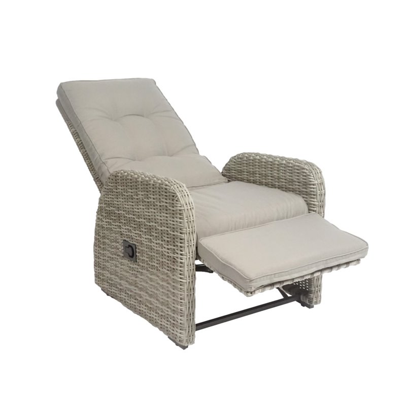 Elle Decor Vallauris 3 Piece Reclining Patio Conversation Set In Elle Decor Vallauris 3 Piece Reclining Patio Conversation Set In Gray