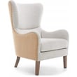 Elle Decor Mid-Century Wingback Accent Chair in Beige