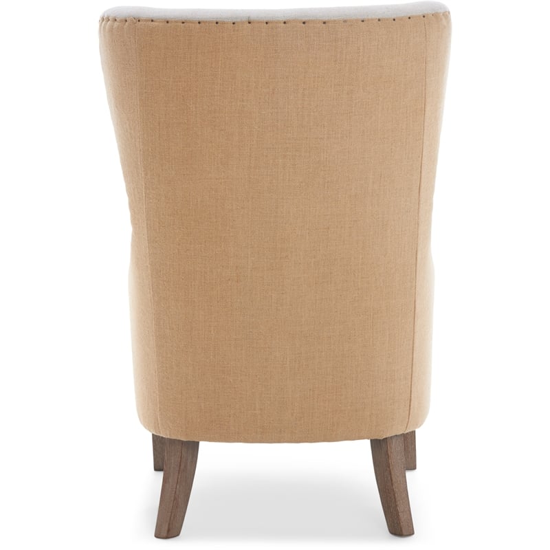 Elle Decor Mid-Century Wingback Accent Chair in Beige