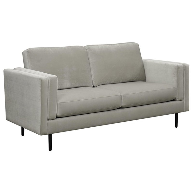 Elle Decor Simone Double Track Arm Velvet Sofa In Taupe Uph2001278 Elle Decor Simone Double Track Arm Velvet Sofa In Taupe