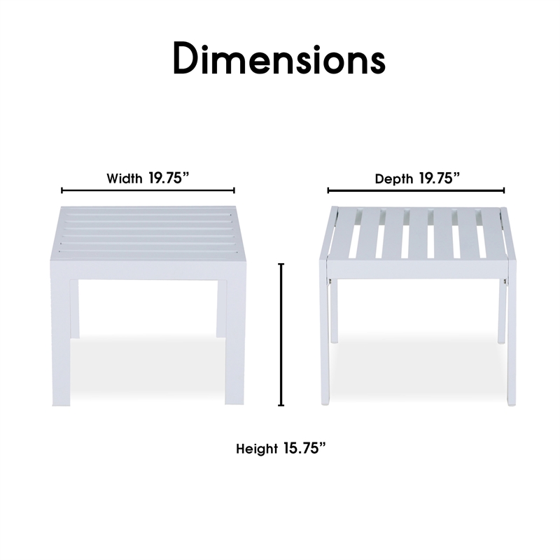 Elle Decor Paloma Outdoor Side Table White