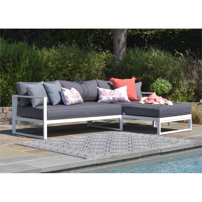 Elle Decor Paloma Outdoor Sectional Sofa White