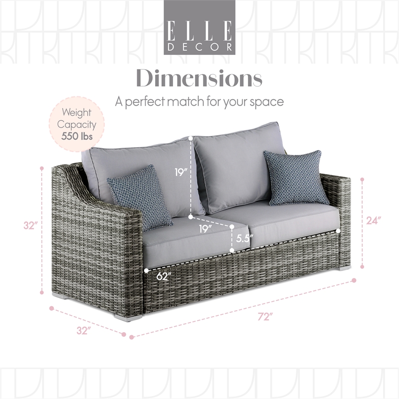 Elle Decor Vallauris Outdoor Sofa Grey