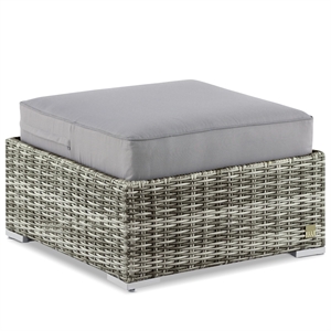 Elle Decor Vallauris Outdoor Ottoman with Cushion Grey