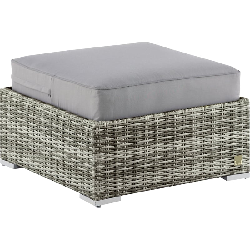 Elle Decor Vallauris Outdoor Ottoman with Cushion Grey