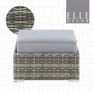 Elle Decor Vallauris Outdoor Ottoman with Cushion Grey