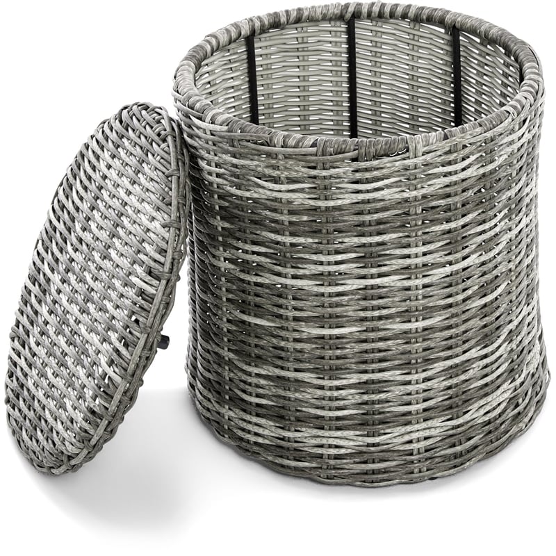Elle Decor Vallauris Outdoor Side Table with Storage Grey