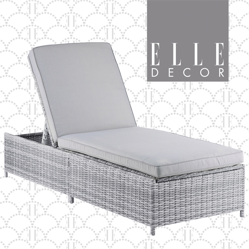 gray wicker lounger