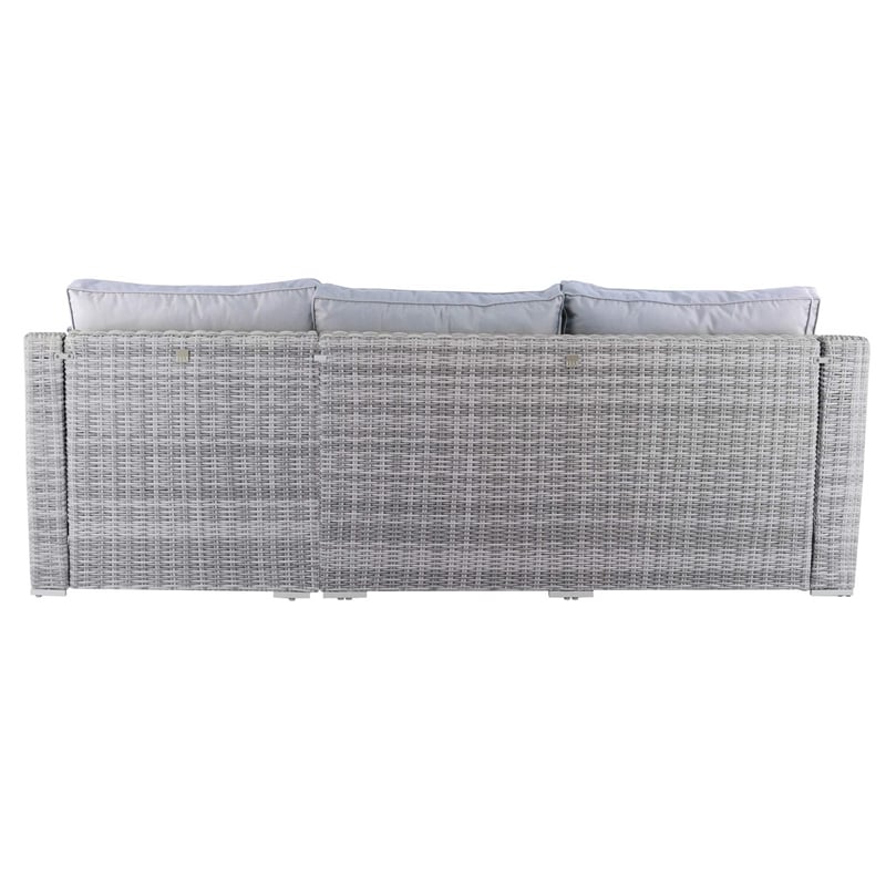 Elle Decor Vallauris Reversible Outdoor Sectional with Storage Gray
