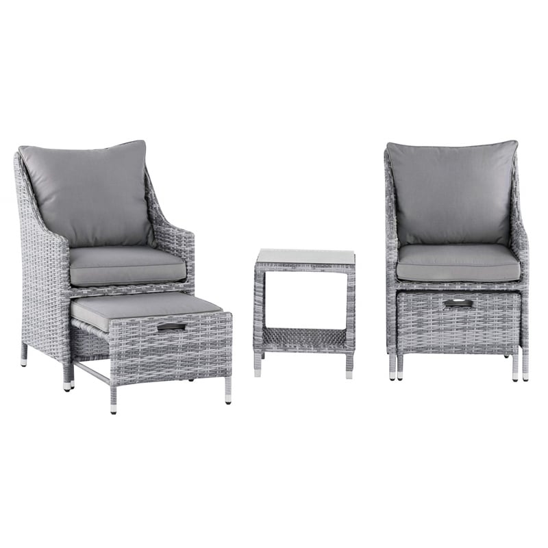 Elle Decor Vallauris 5-Piece Outdoor Seating Set Grey