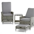 Elle Decor Vallauris 5-Piece Outdoor Reclining Chair Set Grey