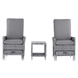Elle Decor Vallauris 5-Piece Outdoor Reclining Chair Set Grey
