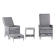 Elle Decor Vallauris 5-Piece Outdoor Reclining Chair Set Grey