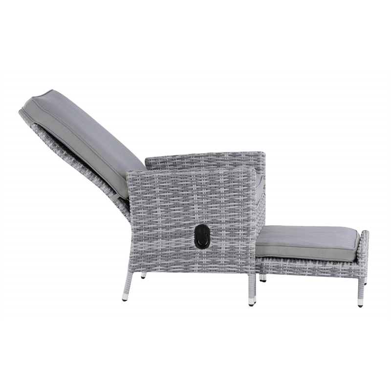 Elle Decor Vallauris 5-Piece Outdoor Reclining Chair Set Grey
