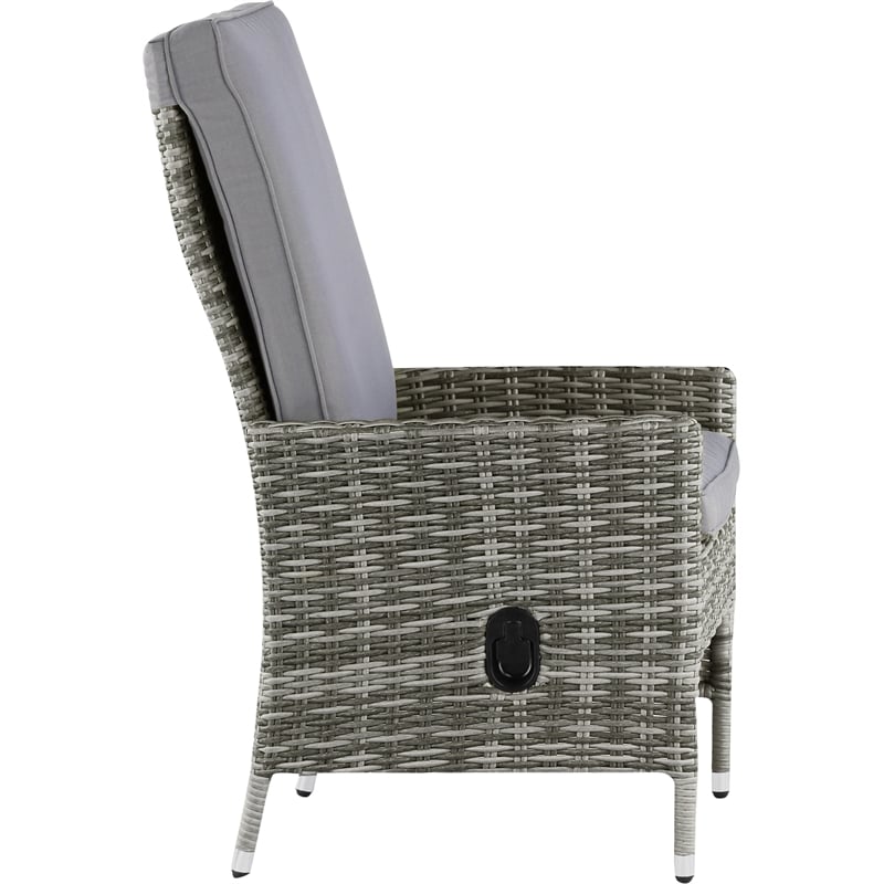 Elle Decor Vallauris 5-Piece Outdoor Reclining Chair Set Grey