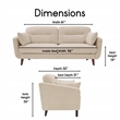 Elle Decor Chloe Loveseat in Beige