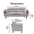 Elle Decor Chloe Loveseat in Light Gray