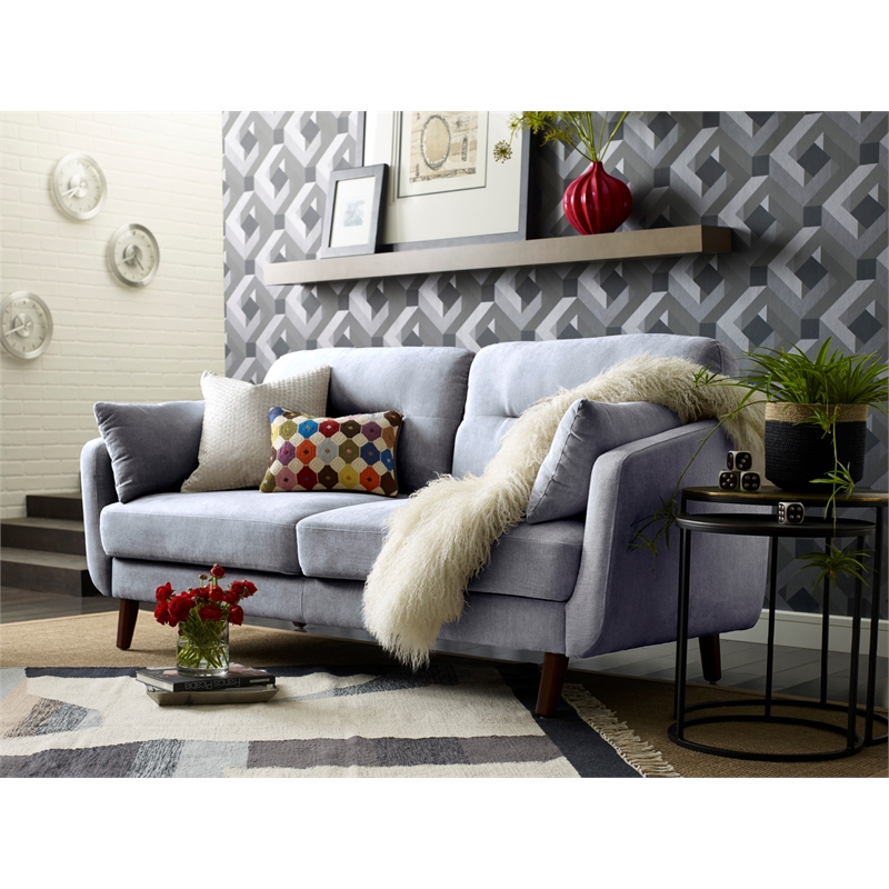 Elle Decor Chloe Loveseat in Light Gray