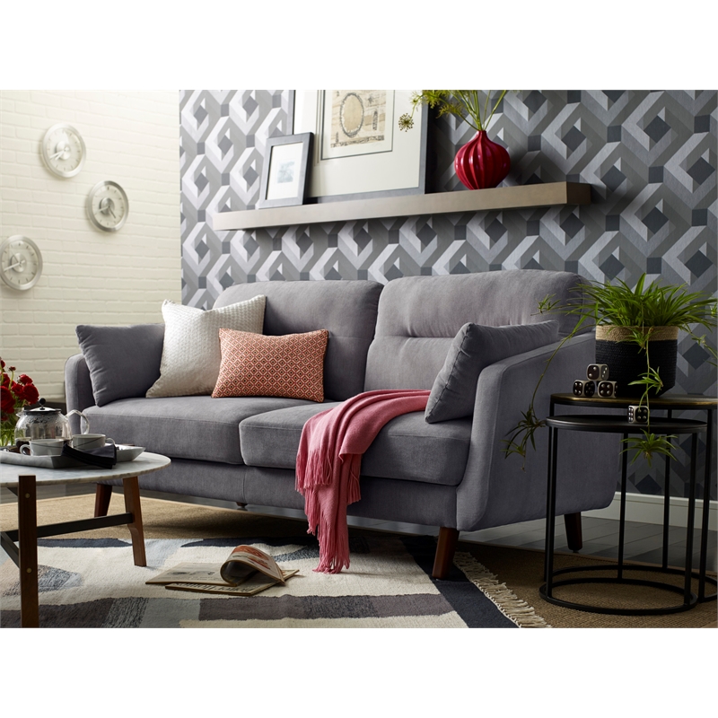 Elle Decor Chloe Loveseat in Dark Gray